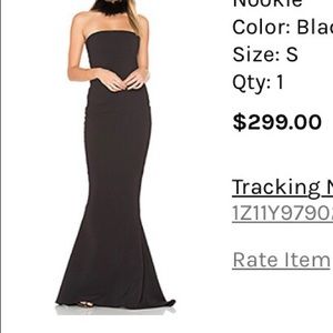 Nookie black fitted gown